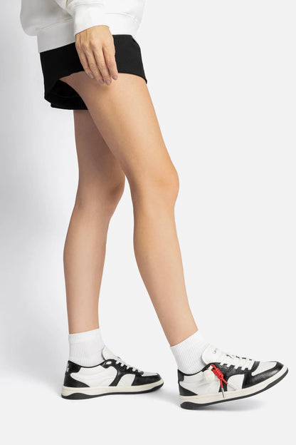 George Sneaker In Black and White Leather