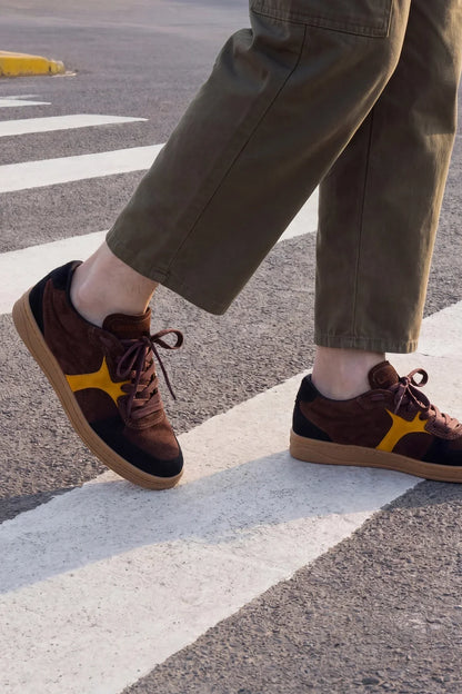 George Sneaker Brown and Yellow Suede