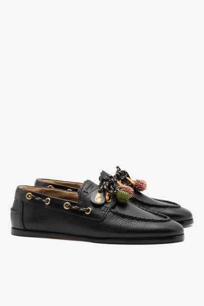 Cyprus Boat Shoe Black Leather