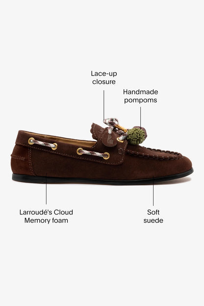 Cyprus Boat Shoe In Brown Suede