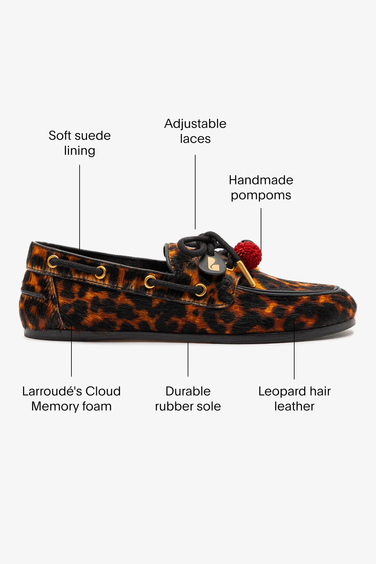 Cyprus Boat Shoe In Leopard Print Calf Hair Leather