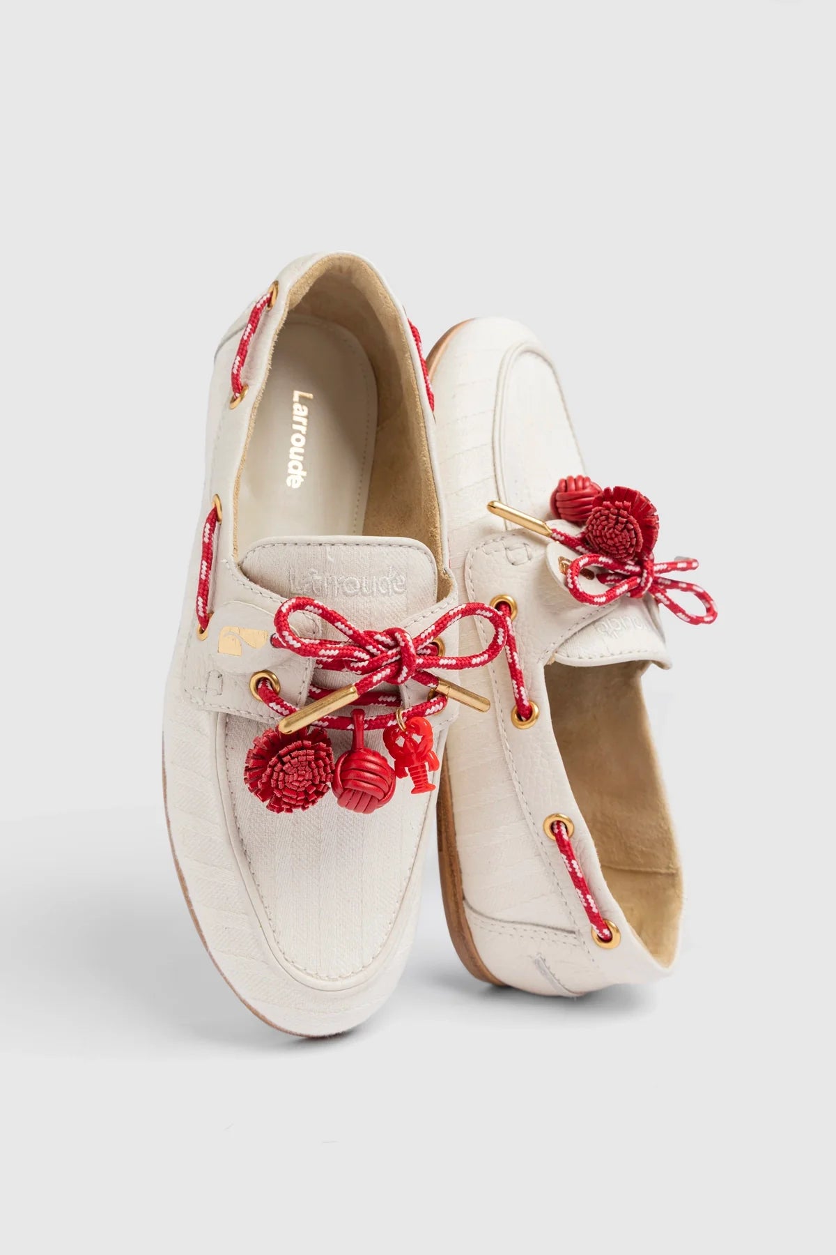 Cyprus Boat Shoe Ivory Striped Canva