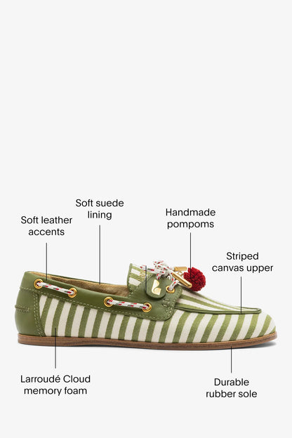 Cyprus Boat Shoe Seaweed Striped Canva