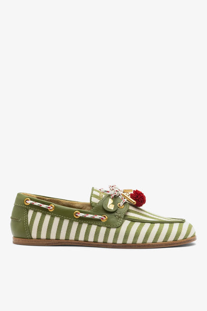 Cyprus Boat Shoe Seaweed Striped Canva