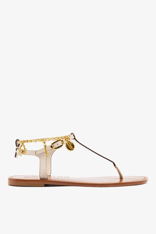 Gipsy Sandal In Ivory Vegetale Leather