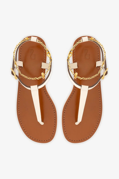 Gipsy Sandal In Ivory Vegetale Leather