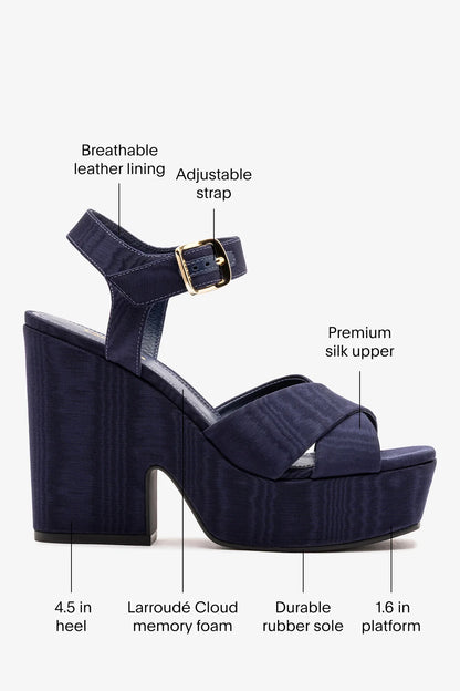 Cher Sandal In Indigo Leather