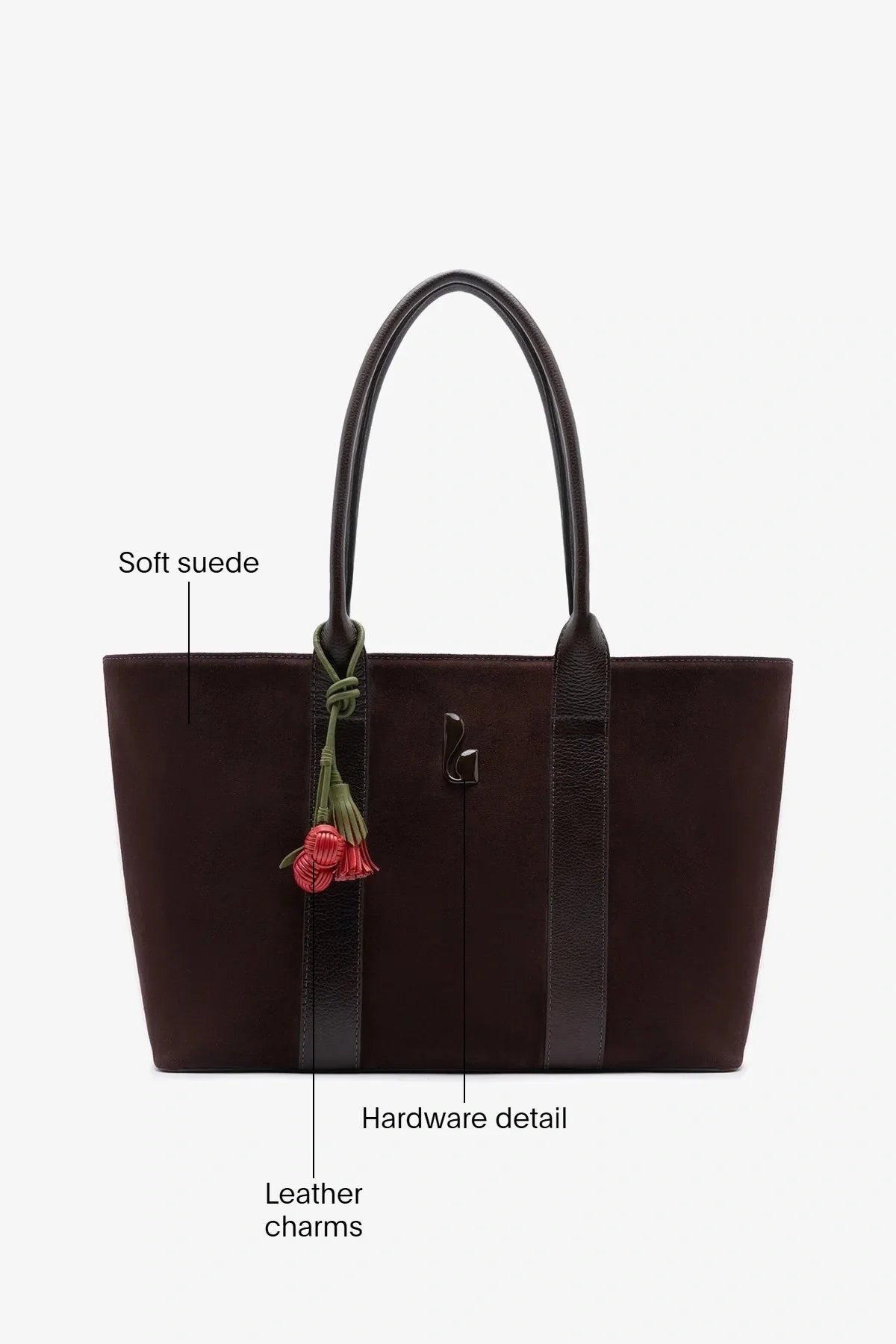 City Tote Bag Brown Suede