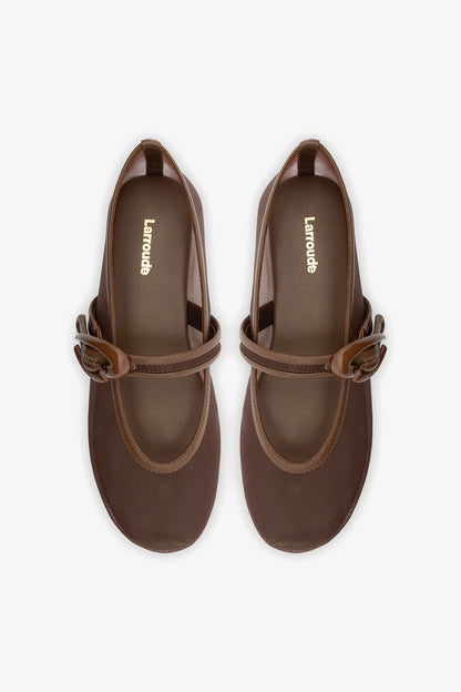 Verona Mesh Ballet Flat Burnt Umber Leather