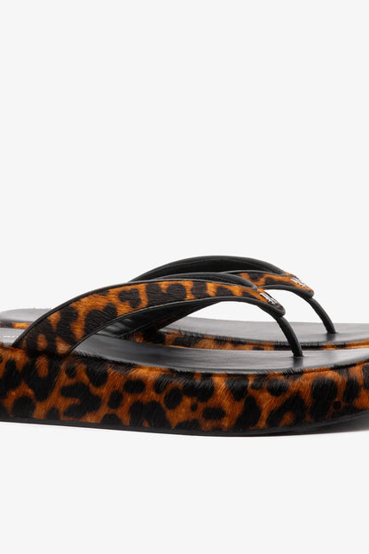 Roxy Thong Sandal Leopard Leather