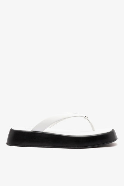 Roxy Thong Sandal Black and White Leather