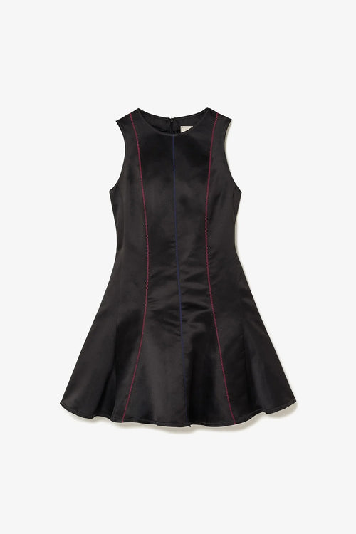 Sarah Dress In Black Satin