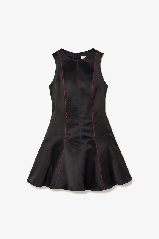 Sarah Dress In Black Satin