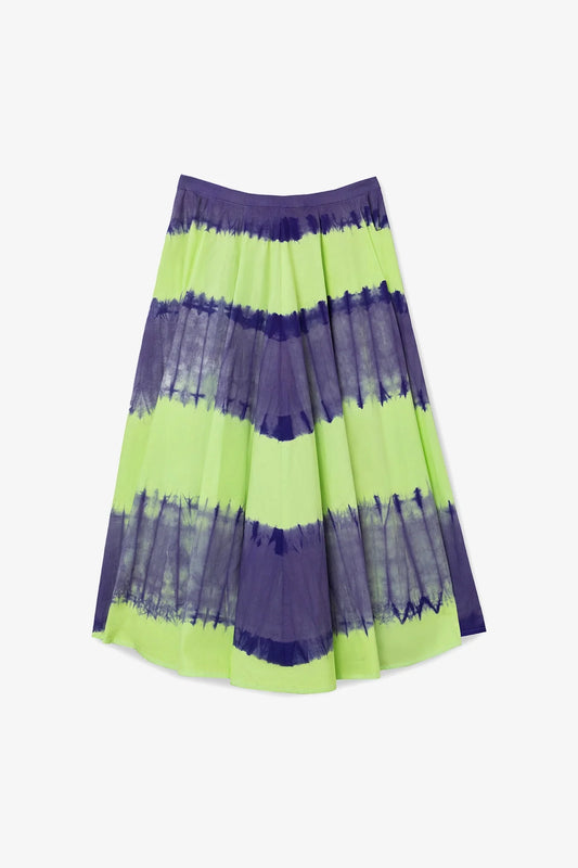 Sharon Skirt Purple and Green Tie Dye Cotton