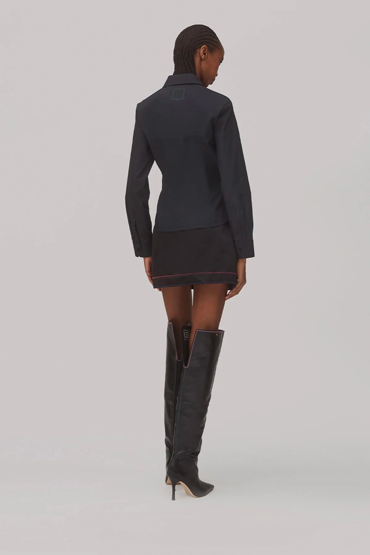 Eva Bustier Top In Black Percale