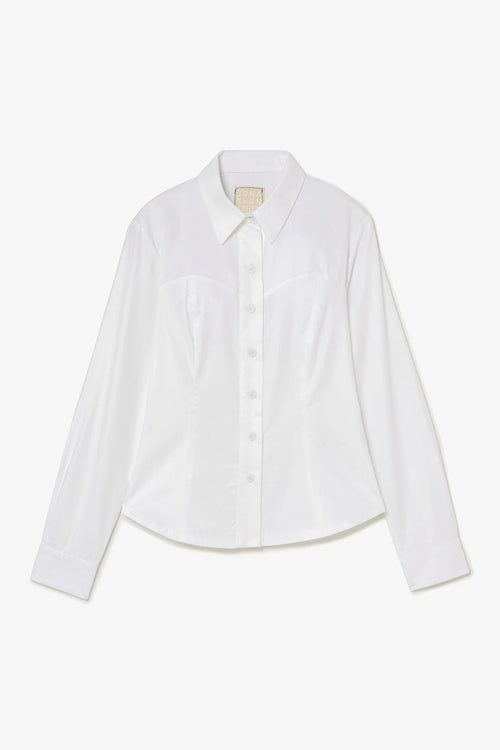 Eva Bustier Top In White Percale