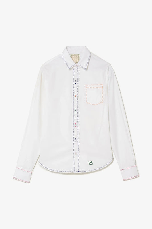 Layla Buttondown Shirt In White Percale