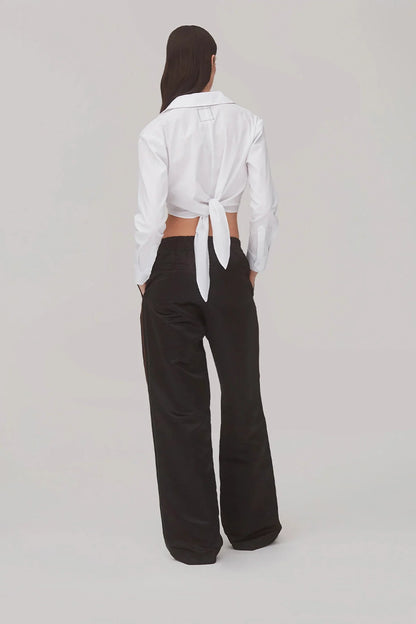 Sally Jogger Pant In Black Satin