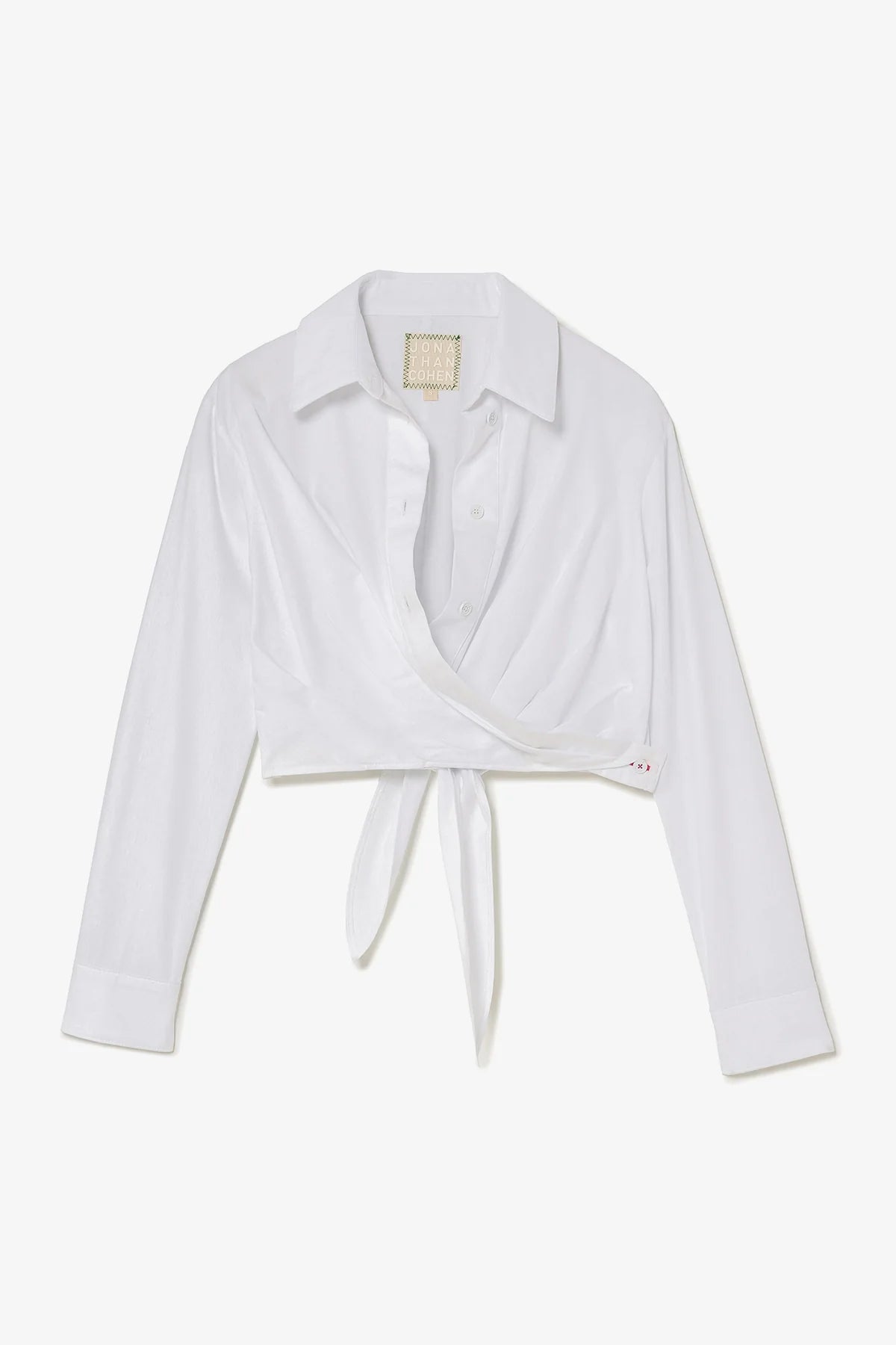 Rose Wrap Top In White Cotton