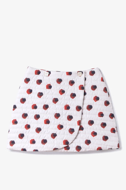 Marina Mini Skirt White Floral Cotton