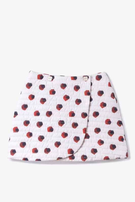 Marina Mini Skirt White Floral Cotton