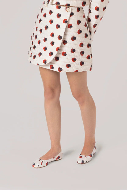 Marina Mini Skirt White Floral Cotton