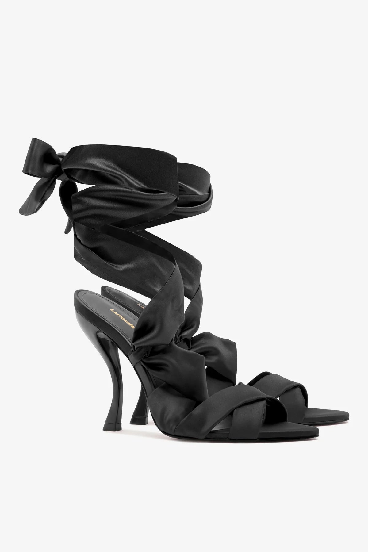 Larroudé x Nicolò B.: Dani Sandal Black Satin