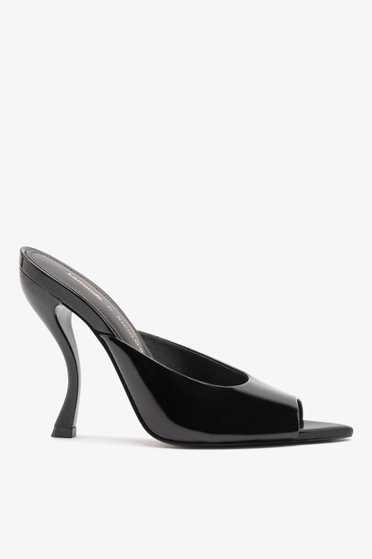 Larroudé x Nicolò B.: Malibu Mule Black Patent Leather
