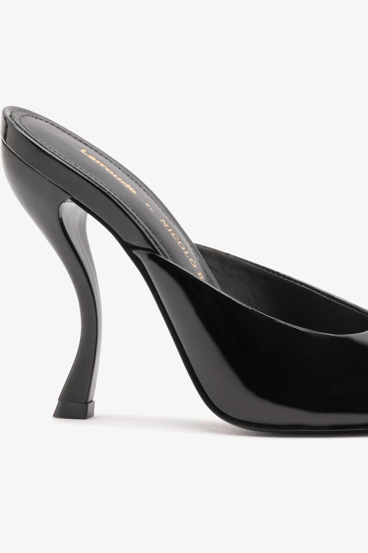 Larroudé x Nicolò B.: Malibu Mule Black Patent Leather