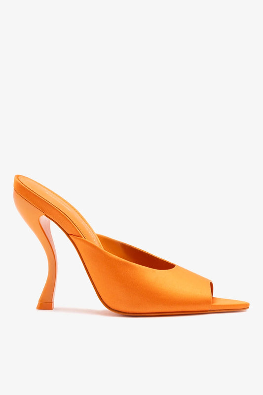 Larroudé x Nicolò B.: Malibu Mule Tangerine Satin
