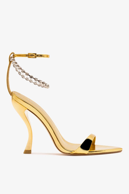 Larroudé x Nicolò B.: Nana Sandal Gold Specchio