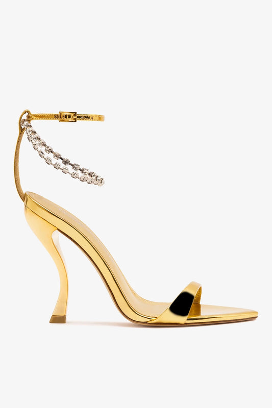 Larroudé x Nicolò B.: Nana Sandal Gold Specchio