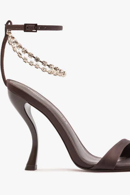 Larroudé x Nicolò B.: Nana Sandal Mahogany Satin
