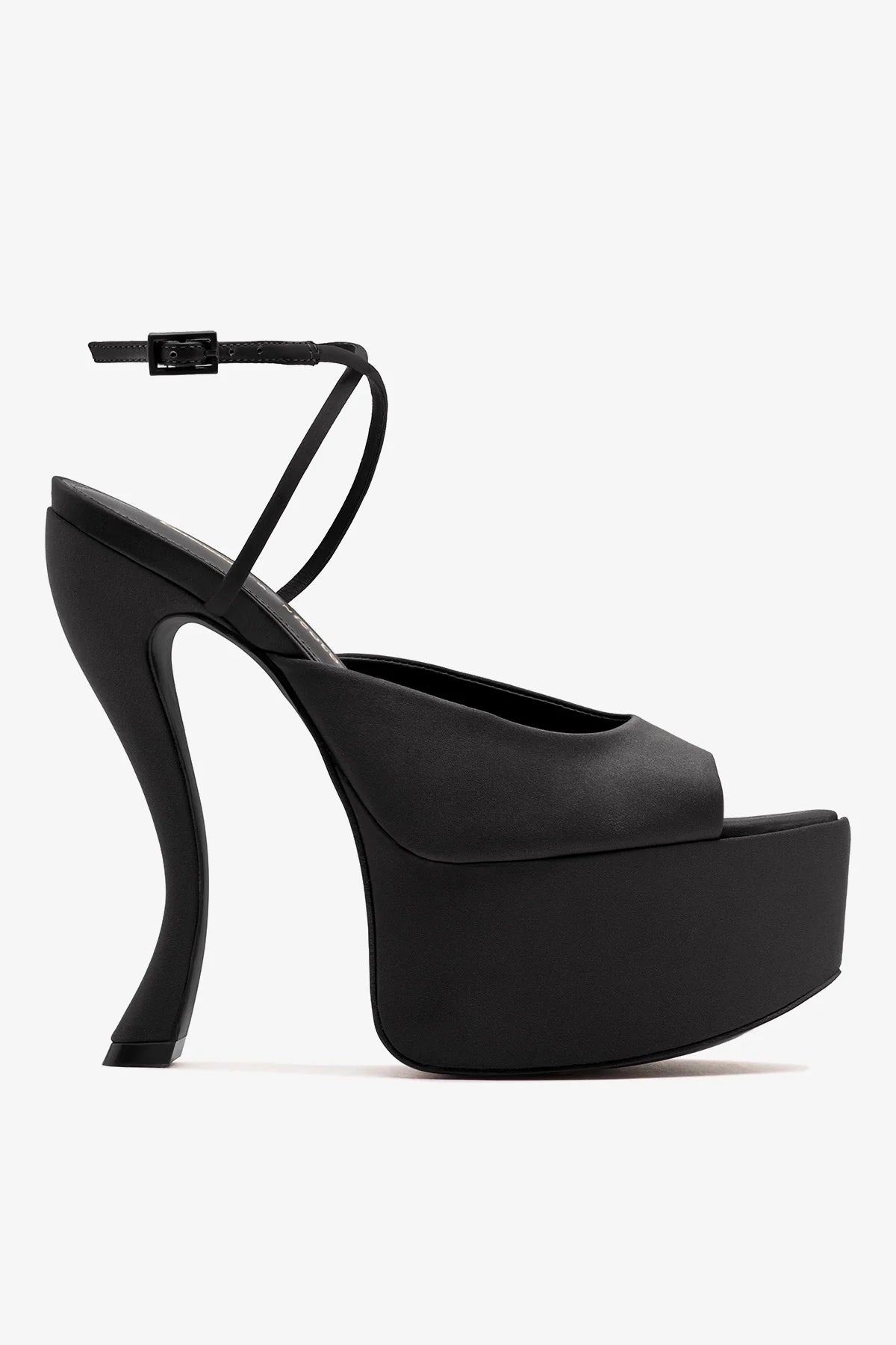 Larroudé x Nicolò B.: Lola Sandal Black Satin