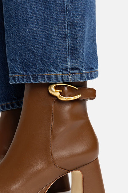 Dolly Verona Low Boot In Burnt Umber Leather