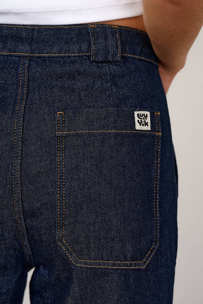 Delores - Wide Leg Denim Jeans in Indigo