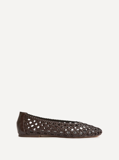 Melina Brown Handwoven Ballet Flats