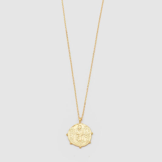 Aztec Coin Necklace Gold