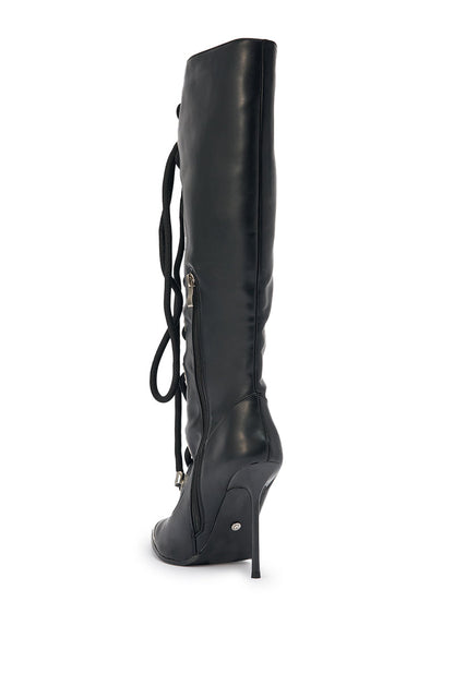 AKIRA GOLD PANTOUM BLACK PU HARDWARE BOOT