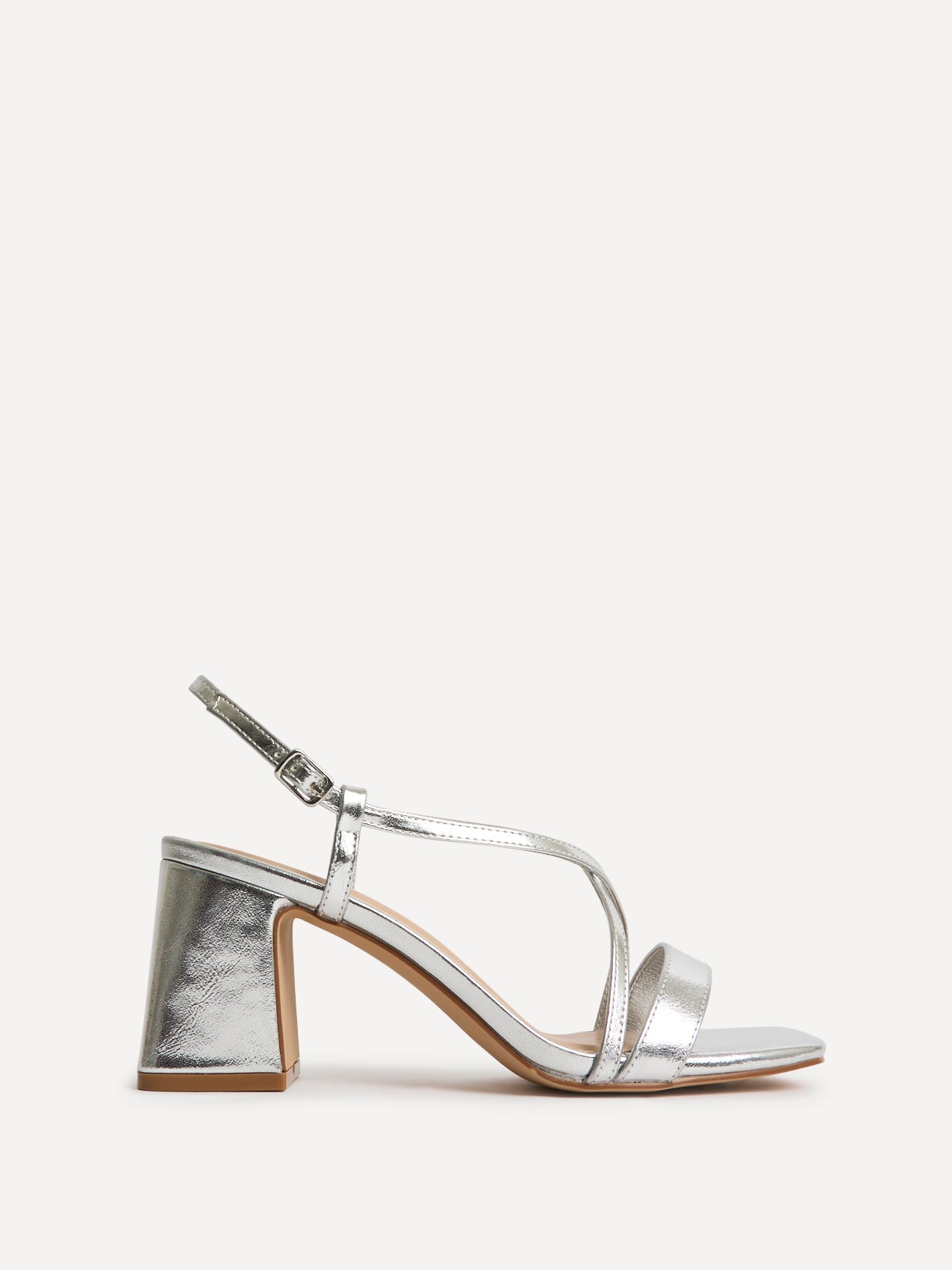 Remain Wide Fit Silver Heeled Sandals