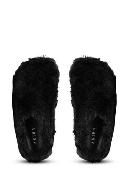 AKIRA RHYS BLACK FUZZY FLAT