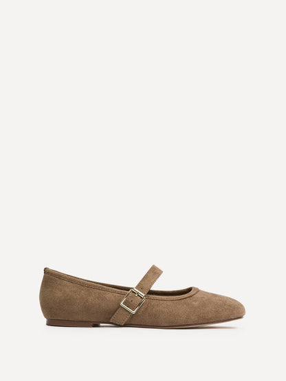 Schedule Mocha Faux Suede Ballet Flats