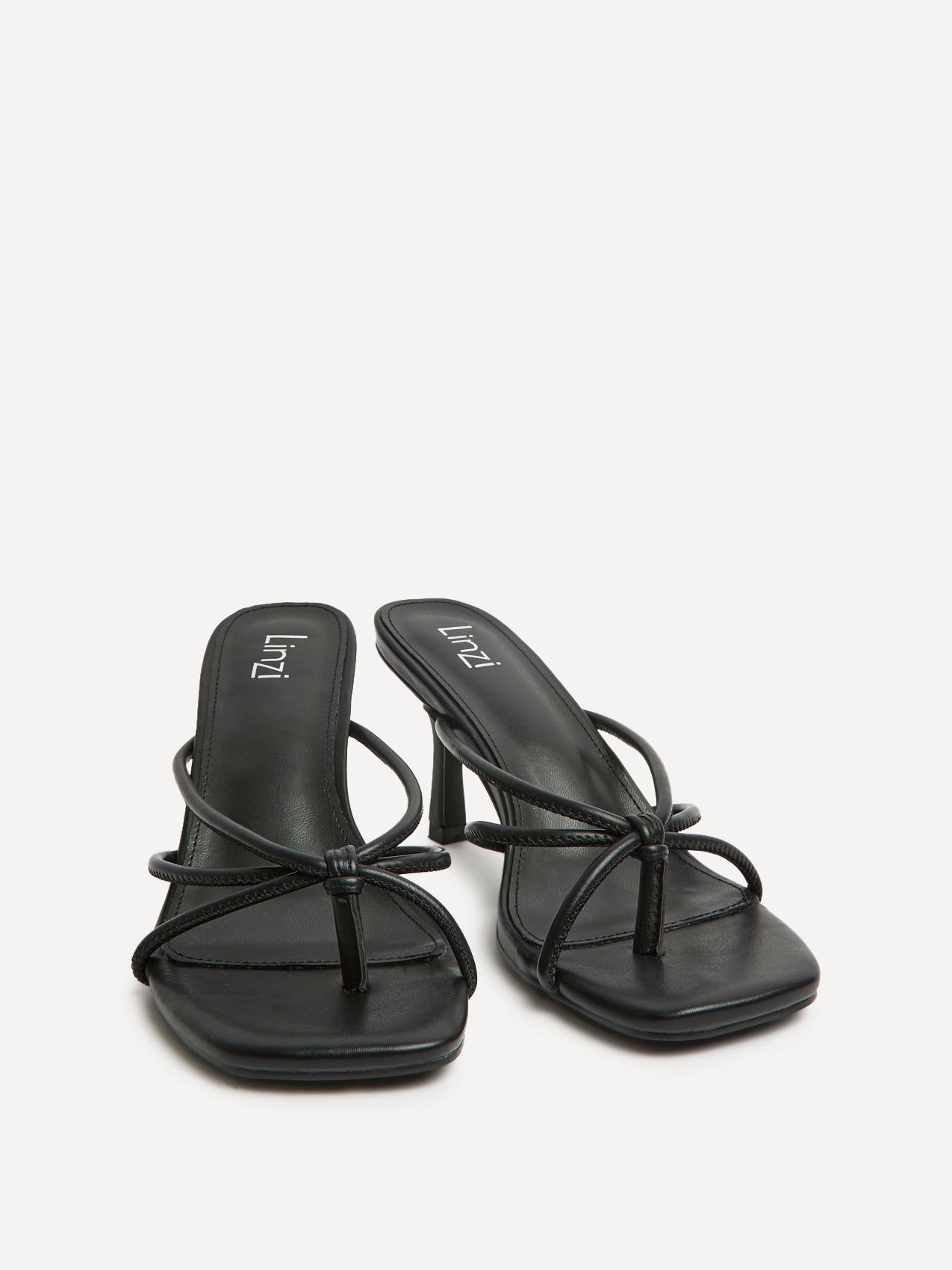 Solis Black Strappy Mule Heels