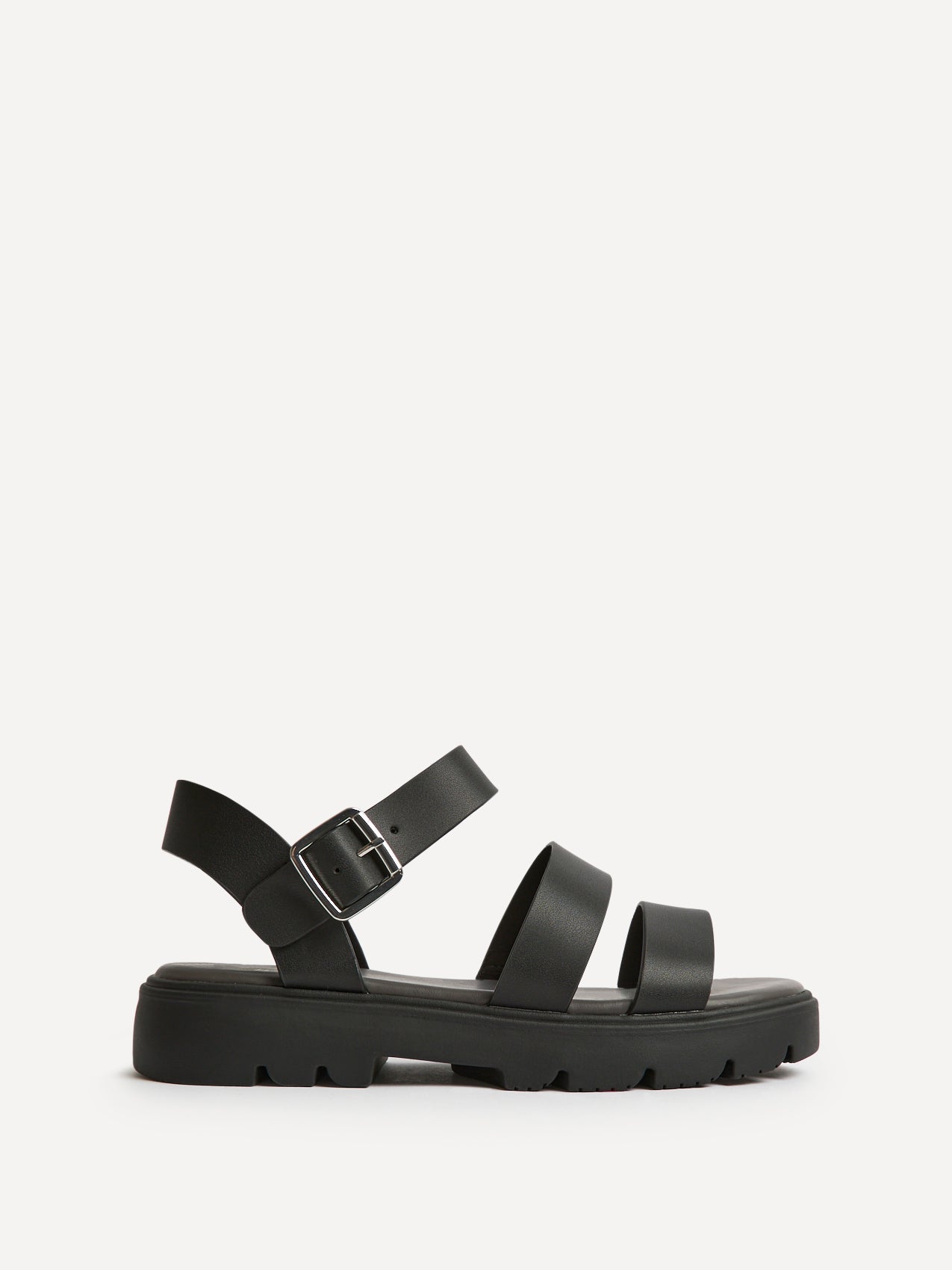 Tayla Wide Fit Black Gladiator Sandals