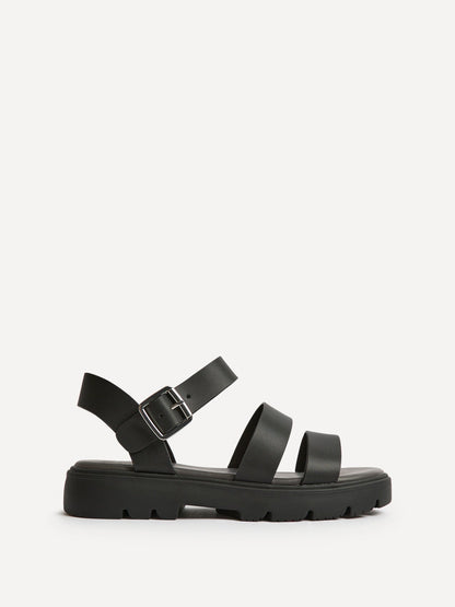Tayla Wide Fit Black Gladiator Sandals