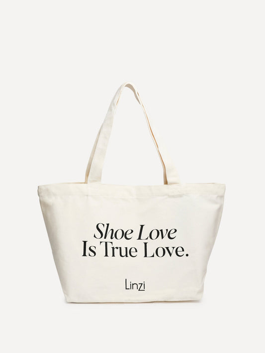 Linzi Beige Canvas Tote Bag