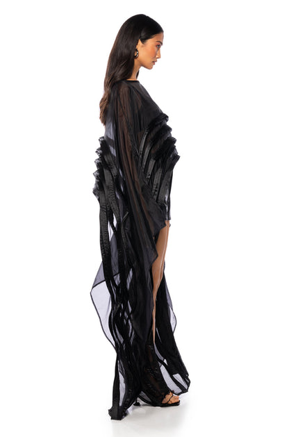 ABSOLUTELY UNIQUE LONG SLEEVE BLACK BLOUSE