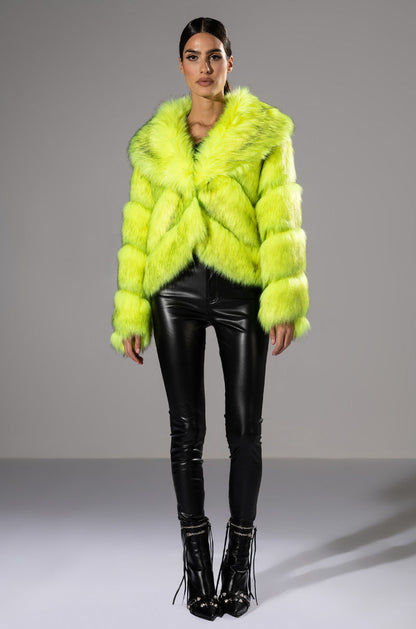 ACID MUSHROOM FAUX FUR JACKET