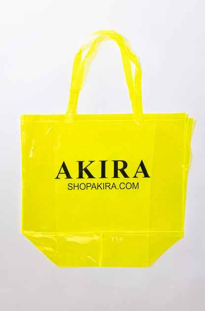 AKIRA PVC XXL SHOPPING BAG IN NEON YELLOW