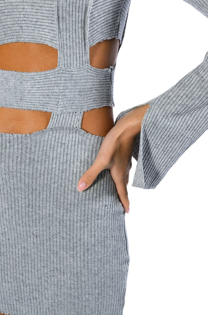 ALICIA KNIT CUT OUT MINI DRESS